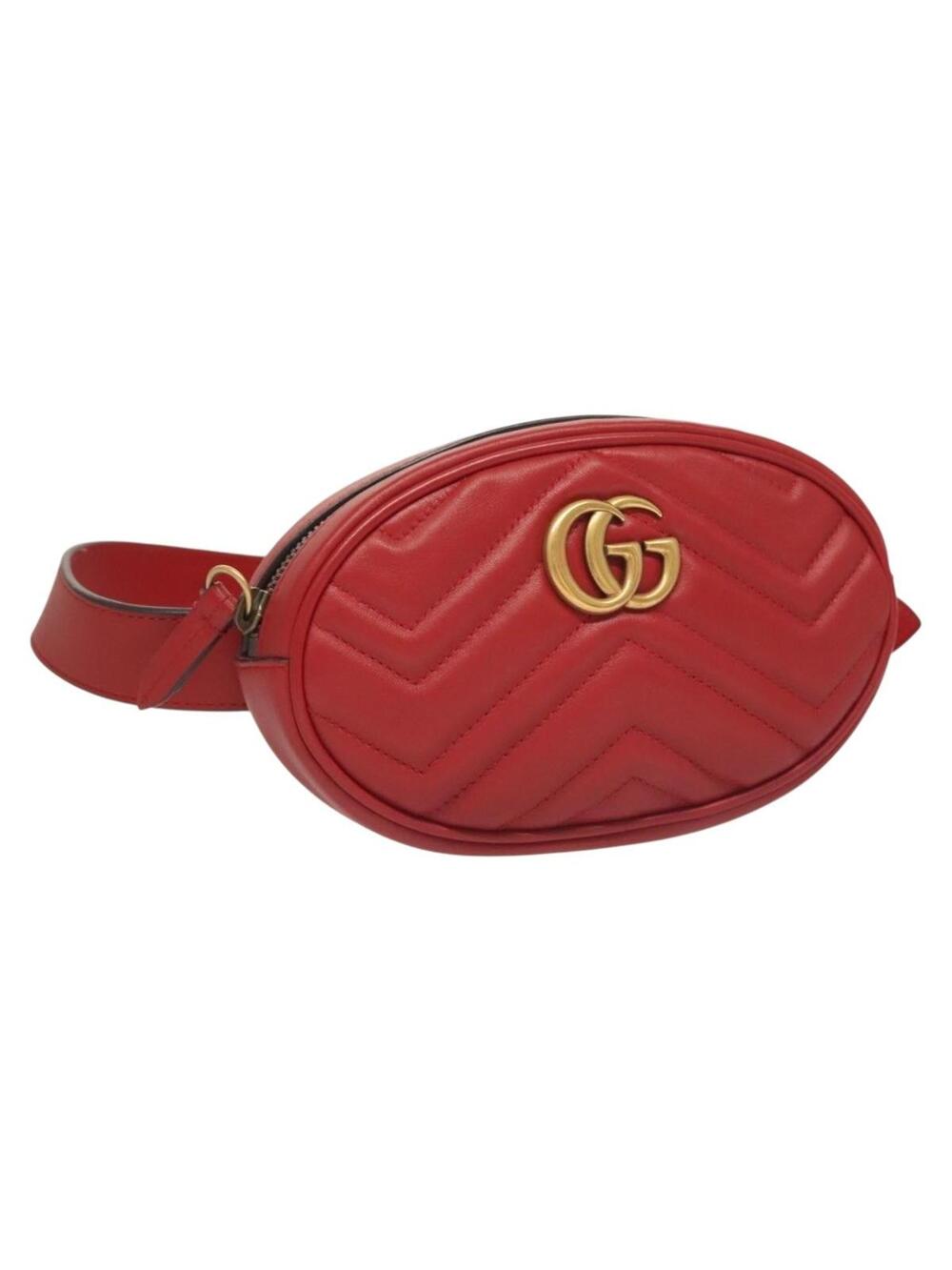 Gucci Gg Marmont Waist Bag Leather Red #343979G75B